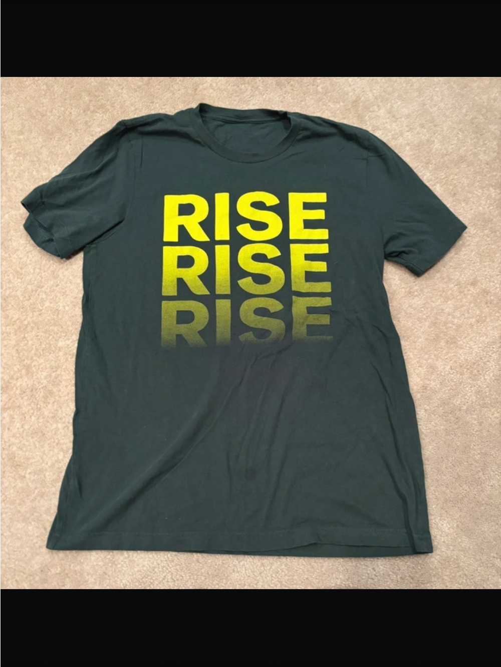Rise Graphic Tee - Dark Green with Yellow Print